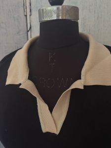 Black Polo Collar Knit Dress