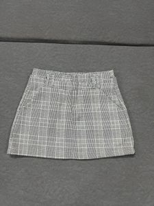 Black & White Plaid Mini Skirt