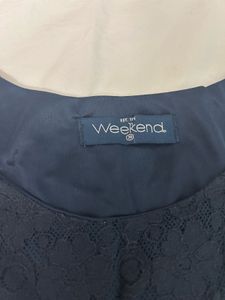 Stylish Blue &amp; White Lace Top