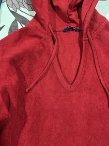 Cozy Red Hooded Sweatshirt