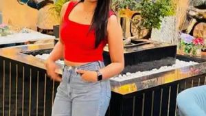 Chic Red Square Neck Crop Top
