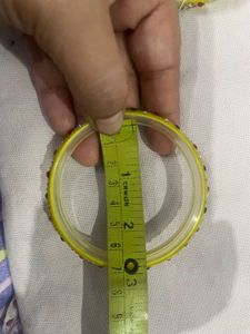 Yellow Lemon shade Bangles with Rhinestones