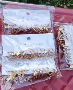 Gold Plated Hoop Earrings Set - 24 Pairs