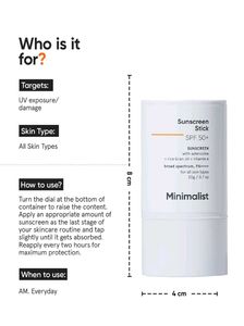 Minimalist SPF 50+ Sunscreen Stick