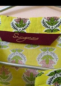 Vibrant Yellow Floral Print Kurta