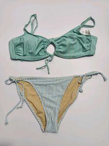 Premium Striped Bikini Set Mint Condition X-Large