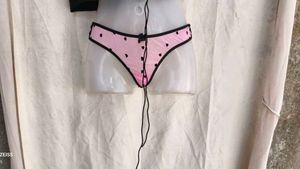 I. Pink Heart Print Thong Panty