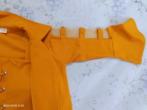 Mustard Colour Shrug And The Top