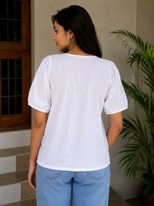 VERO MODA ओरिजिनल व्हाइट कॉटन टॉप (L Size) 🤍