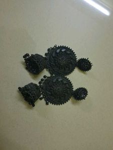 Black Jhumka Earrings