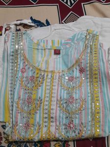 White Cotton Dress Material