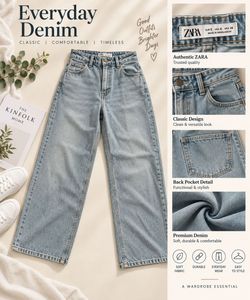 ZARA Light Wash Straight Leg Jeans