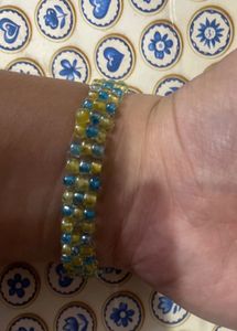✨ Handmade Ocean-Sunshine Beaded Bracelet ✨