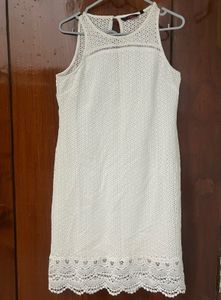 White Lace Sleeveless Dress
