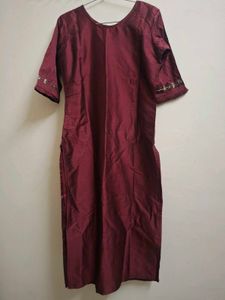 Maroon Embroidered Silk Kurta zardozi