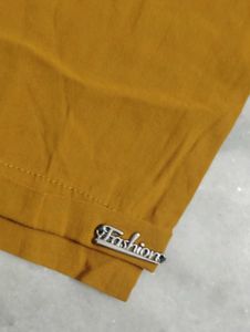 Mustard Yellow Paperbag Waist Pants