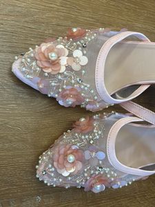 Embellished Mesh Heels