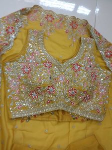 New Yellow choli with Palazzo and shrug