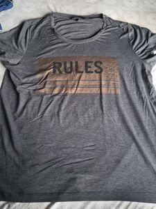 Vero moda Grey T-Shirt with "RULES" Print