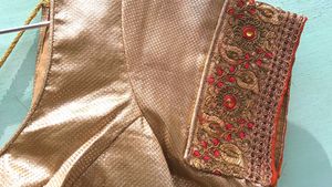 Elegant Gold Embroidered Blouse 💛✨