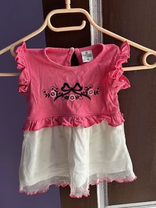 Cute Pink & White Dress for Girls