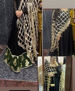 Elegant Black Anarkali with Embellished Dupatta