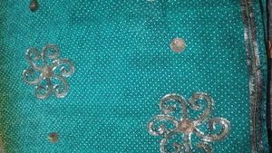 Stunning Teal Sequin Saree