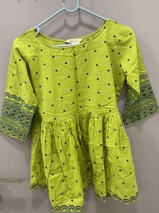 Rust Orange Green Peplum Top