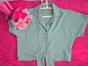 Sale_Cute Oversized Green Shirt #FreeUpSale