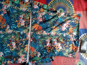 Tropical Print Strapless Jumpsuit
