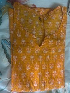 Mustard turmeric orange short kurta