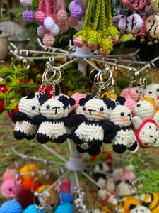 Cute Crochet Panda Keychain