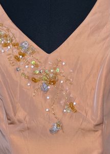Elegant Beaded V-Neck Corset Top