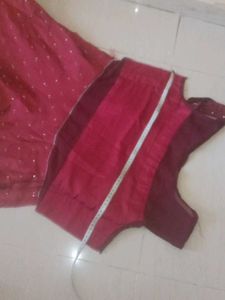 Elegant Maroon Polka Dot Gown