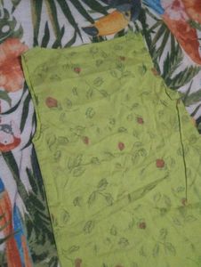 Light Green Floral Sleeveless Top