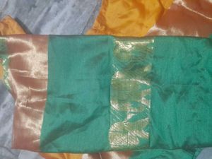 Elegant Orange and Green Saree