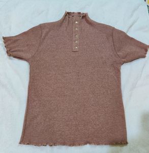 Coffee Colour Turtle Neck Top