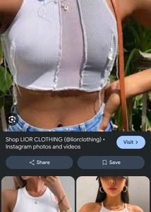 6429. Contrast Patchwork Crop Top