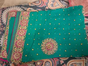 Heavy Butta Work Saree With All Over Patch