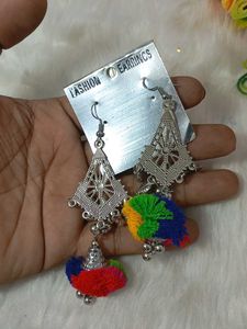 multi designer antic  lock silk handmade earrings