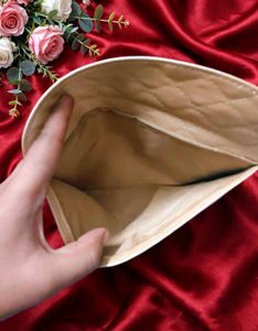 💖 Plum Golden Beige Quilted Envelope Clutch Walle