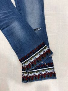 yk2 Embroidered Flare Jeans.  diesel brand