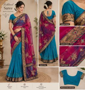 Stunning Embroidered Saree with blouse
