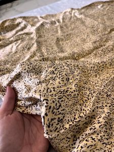 Gold Satin Midi Skirt