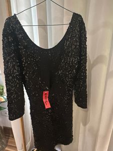 Sparkly Black Long Sleeve Dress with Tag
