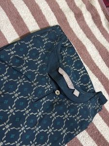 Stylish Teal Printed Kurta