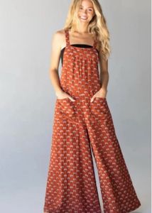 Brown Printed Jumpsuit (Women's)