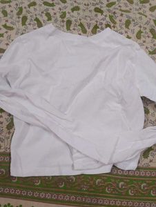 Stylish White Long Sleeve Crop Top