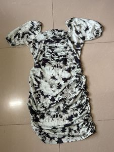 Stylish Tie-Dye Ruched Mini Dress