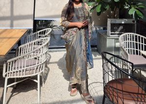 Embroidered Kurta Set with Dupatta